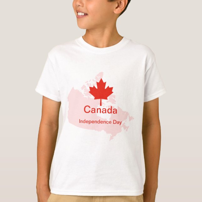 Camiseta Mapa de Folha do Orgulho Canadense (Frente)