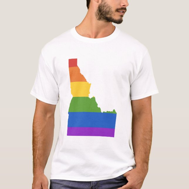 Camiseta Mapa de Gay dos EUA| Estado de Idaho (Frente)