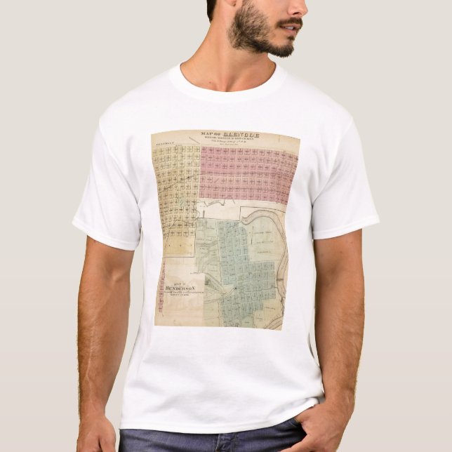 Camiseta Mapa de Glencoe, mapa de Henderson, Minnesota (Frente)