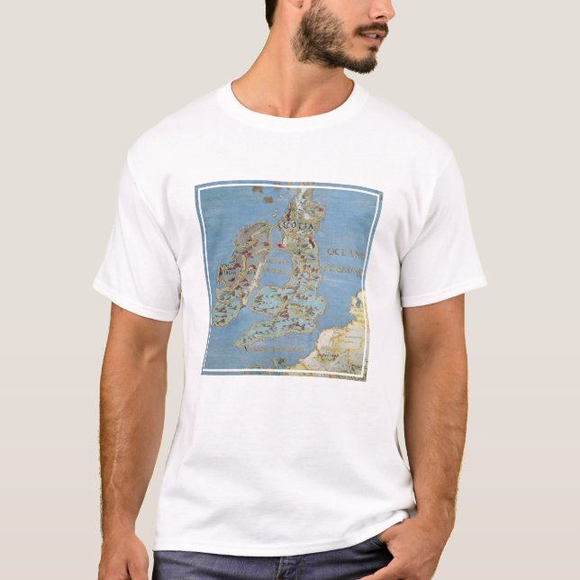 Camiseta Mapa de Grâ Bretanha & do norte do século XVI (Frente)