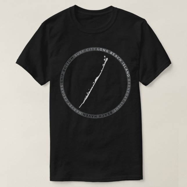 Camiseta Mapa de Haven em Long Beach Island Barnegat Light  (Frente do Design)