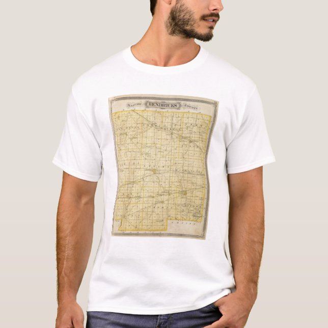 Camiseta Mapa de Hendricks County (Frente)