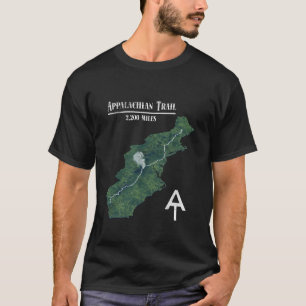 Camiseta Mapa de Hiking do Trilha Appalachian