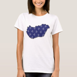 Camiseta Mapa de Hungria do teste padrão da arte popular d