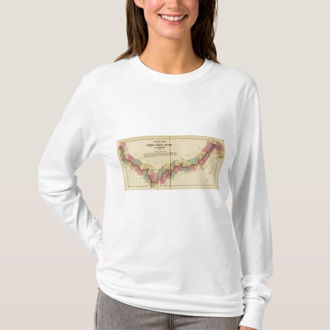 Camiseta Mapa de índice ao atlas do Rio Ohio superior (Frente)