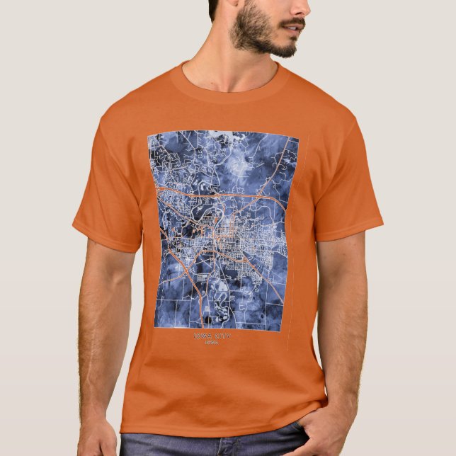 Camiseta Mapa de Iowa City (Frente)