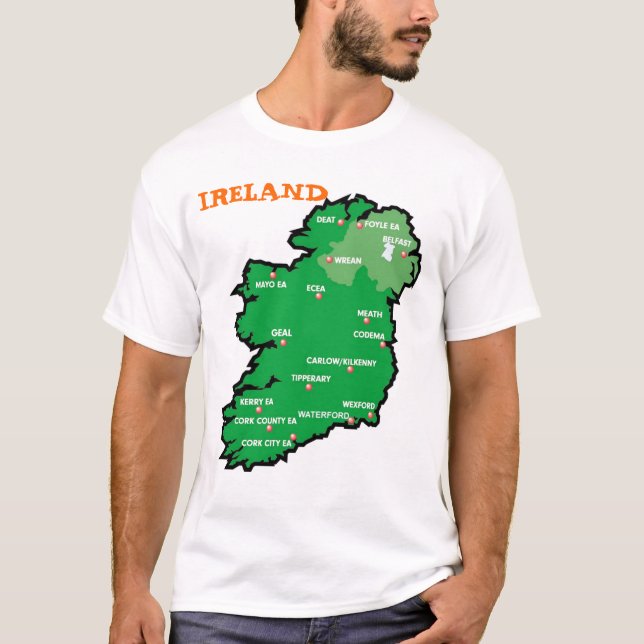 Camiseta Mapa de Ireland (Frente)