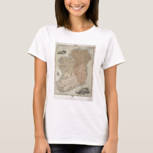 Camiseta Mapa de Ireland, c.1850 publicado (en mão-colorid