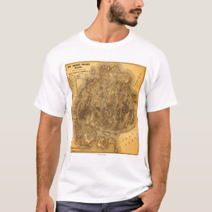 Camiseta Mapa de IslandPanoramic do deserto da montagem