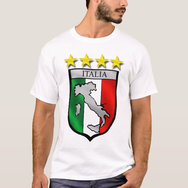 Camiseta mapa de italia da bandeira de Italia do protetor (Frente)
