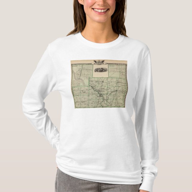 Camiseta Mapa de Kankakee County, de Kankakee e de Gilman (Frente)