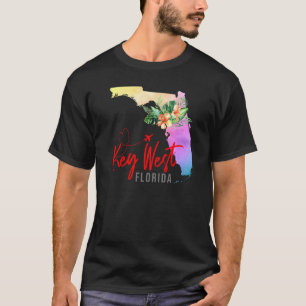 Camiseta Mapa de Key West Correspondência Férias Família Me