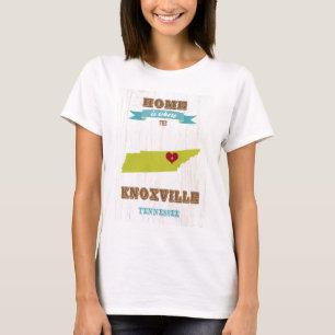 Camiseta Mapa de Knoxville, Tennessee - Home é onde