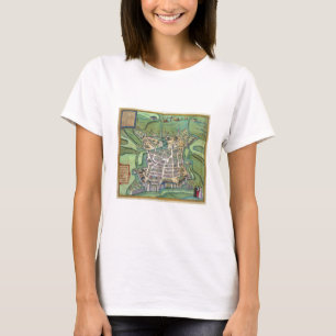 Camiseta Mapa de La Rochelle, 'de Civitates Orbis Terrarum