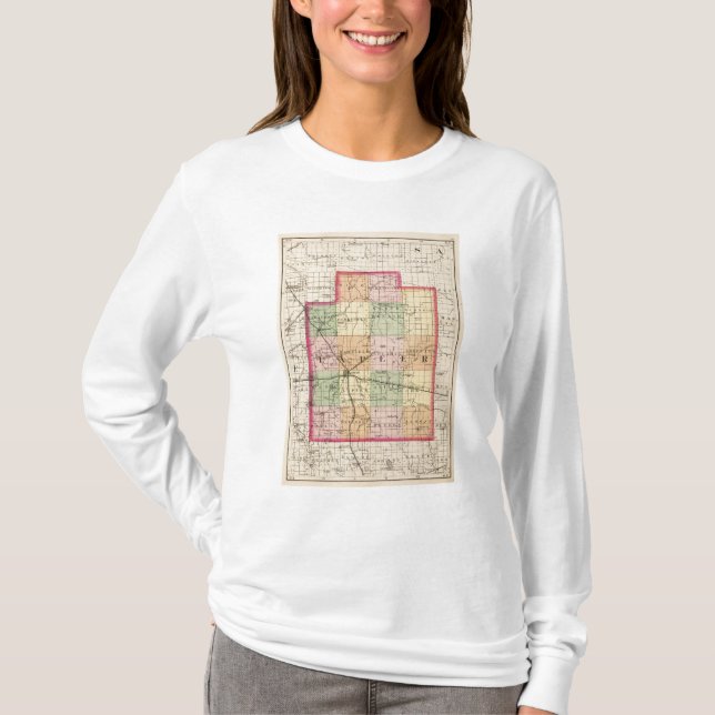 Camiseta Mapa de Lapeer County, Michigan (Frente)