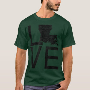 Camiseta Mapa de LOVE da Louisiana, EUA orgulhoso, Fan Stat