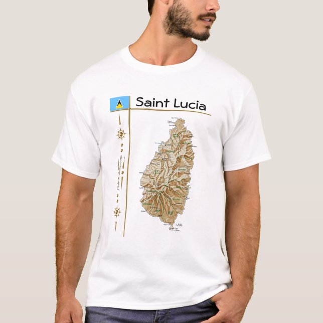 Camiseta Mapa de Lúcia do Santo + Sinalizador + Título T-Sh (Frente)