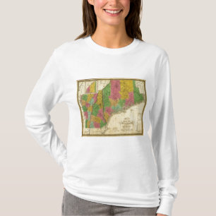 Camiseta Mapa de Maine, de New Hampshire, e de Vermont