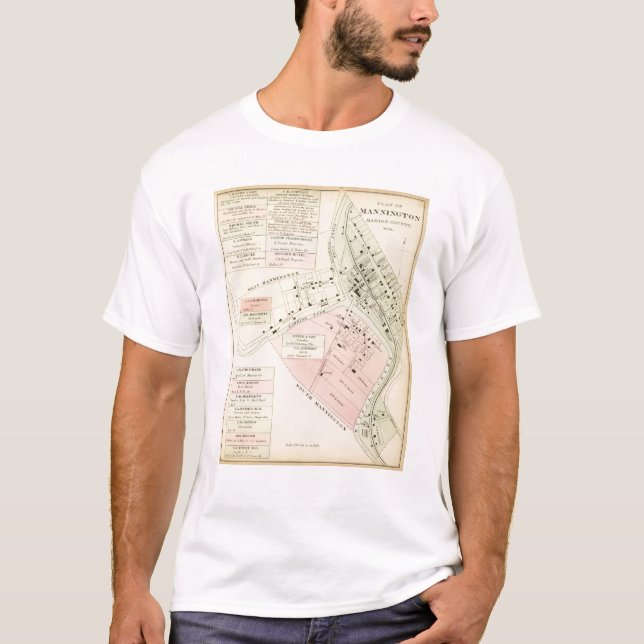 Camiseta Mapa de Mannington, West Virginia (Frente)