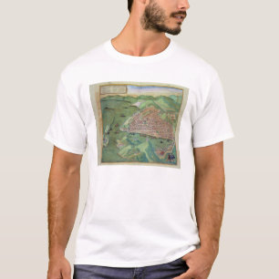 Camiseta Mapa de Marselha, 'de Civitates Orbis Terrarum