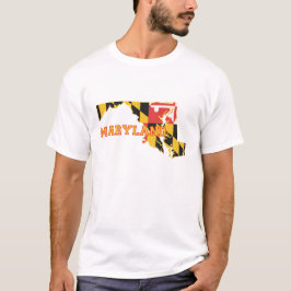 Camiseta Mapa de Maryland Sinalizador de Estado Formatado M