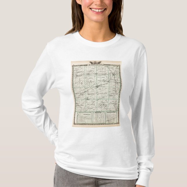 Camiseta Mapa de McDonough County, Rushville (Frente)