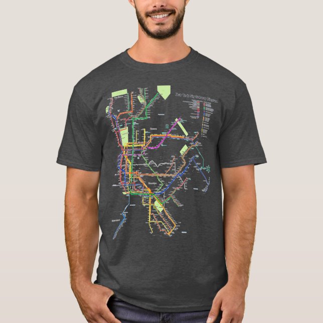 Camiseta Mapa de Metrô de Nova Iorque Metro Art I Heart NY (Frente)