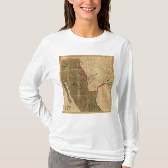 Camiseta Mapa de México que mostra Seat da guerra (Frente)