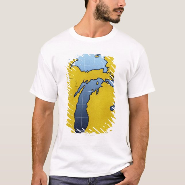 Camiseta Mapa de Michigan 2 (Frente)