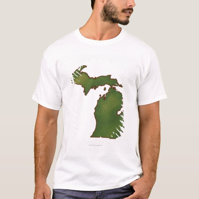 Camiseta Mapa de Michigan 4 (Frente)