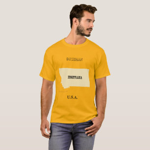 Camiseta - Mapa de Montana com Cidade