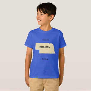 Camiseta - Mapa de Nebraska com Cidade