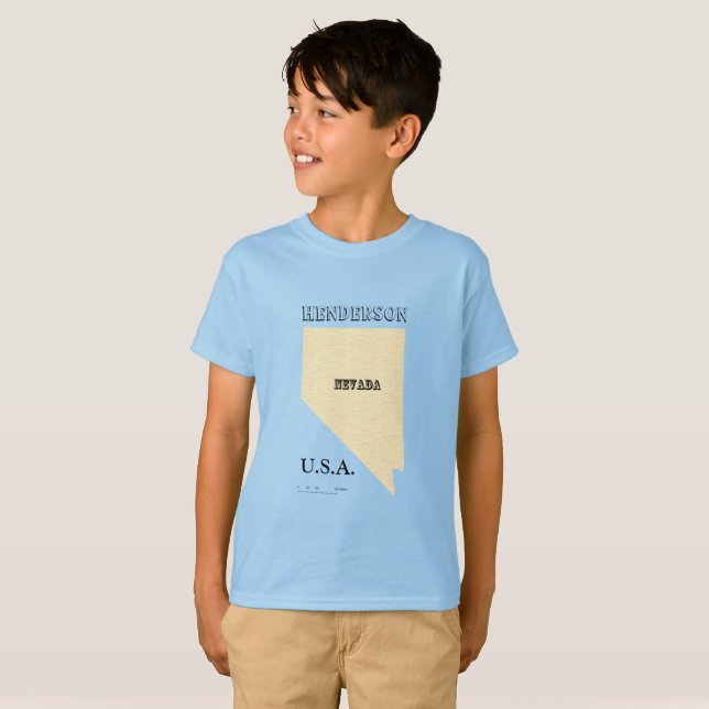 Camiseta - Mapa de Nevada com cidades (Frente Completa)