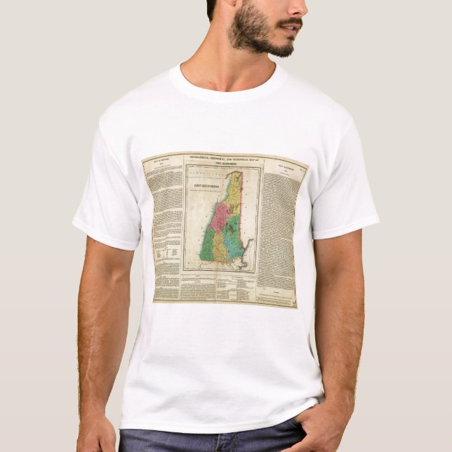 Camiseta Mapa de New Hampshire (Frente)