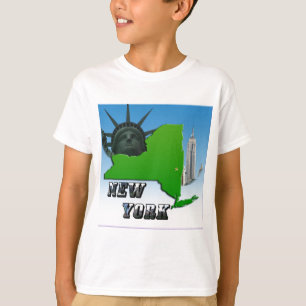 Camiseta Mapa de New York, estátua da liberdade, monumento