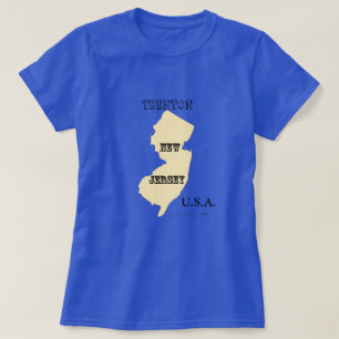 Camiseta - Mapa de Nova Jersey com Cidade