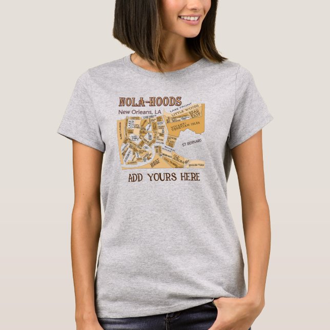 Camiseta Mapa de Nova Orleans, NOLA_HOODS (Frente)