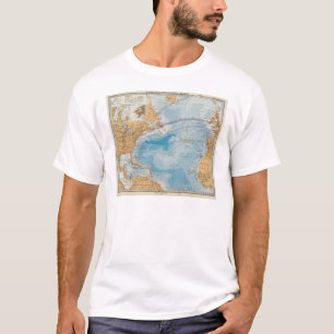 Camiseta Mapa de Oceano Atlântico norte