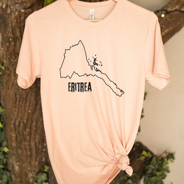 Camiseta Mapa de Países da Eritreia Linha de Tópicos Nacion (Criador carregado)