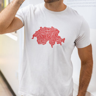 Camiseta Mapa de Palavras de Suiça