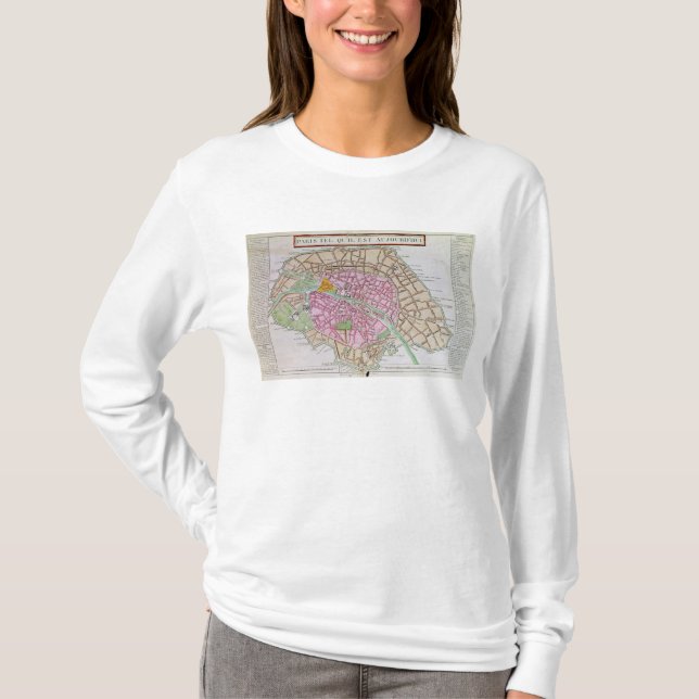 Camiseta Mapa de Paris, em junho de 1800 (Frente)