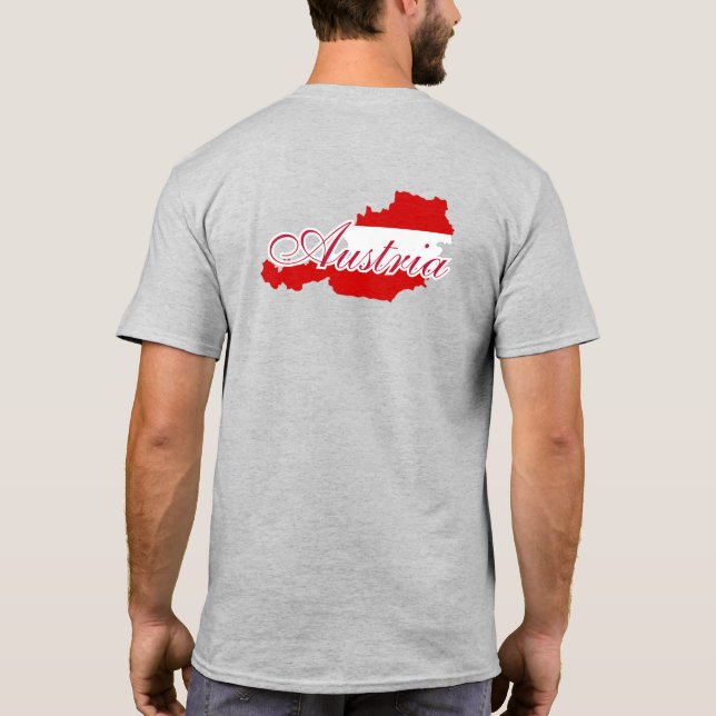 Camiseta Mapa de pavilhão da Áustria (Verso)