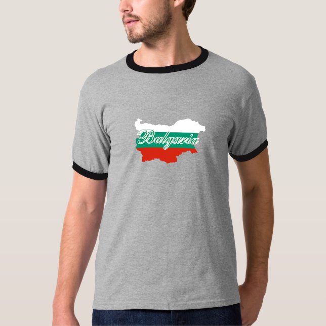 Camiseta Mapa de pavilhão da Bulgária (Frente)