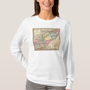 Camiseta Mapa de Pocohontas, condados de Greenbrier