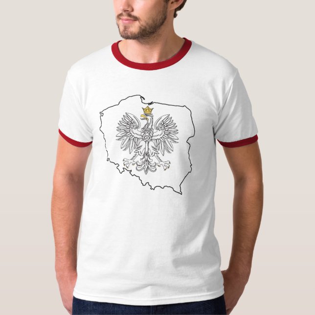 Camiseta Mapa de Polônia com Águia (Frente)