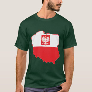 Camiseta Mapa De Polônia Em Cores Poloneses