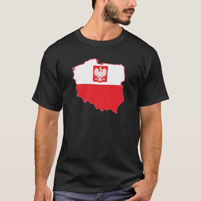 Camiseta Mapa De Polônia Em Cores Poloneses (Frente)