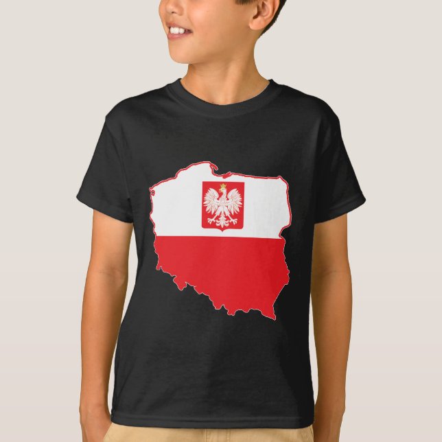 Camiseta Mapa De Polônia Em Cores Poloneses (Frente)