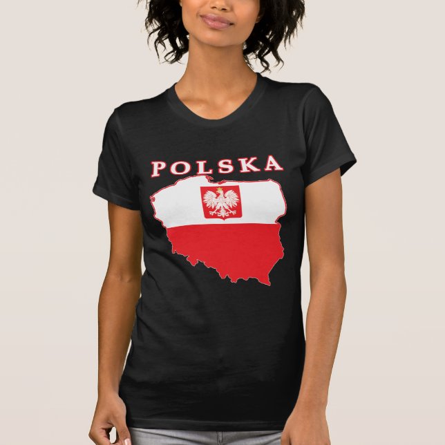 Camiseta Mapa de Polska com Eagle (Frente)
