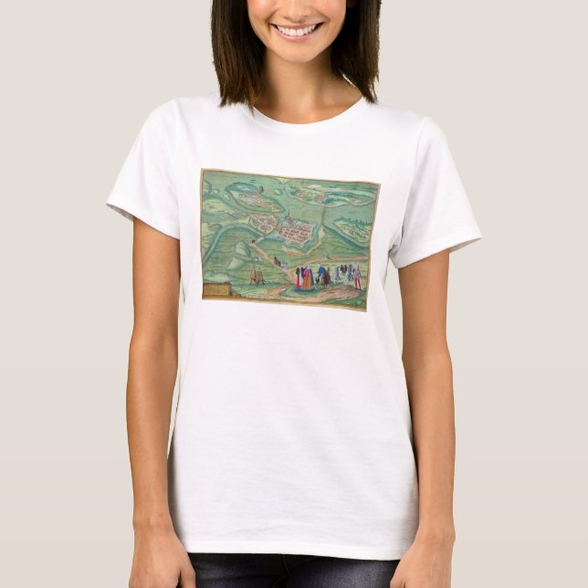 Camiseta Mapa de Raab, de Civitates Orbis Terrarum, por Ge (Frente)